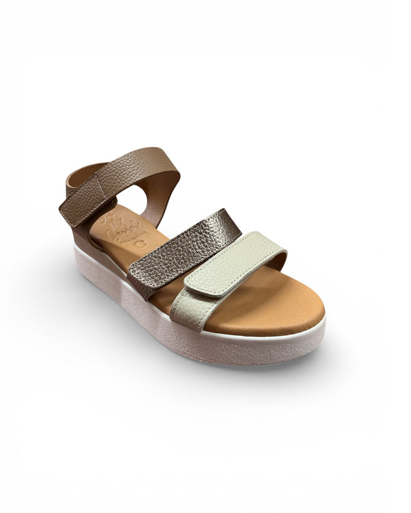 Oh My Sandal Taupe Multi Wedge Sandals 5964