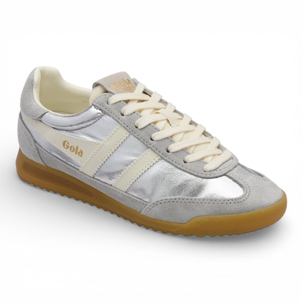 Gola Classics Women's Firefly Metallic Silver & Off White Trainers