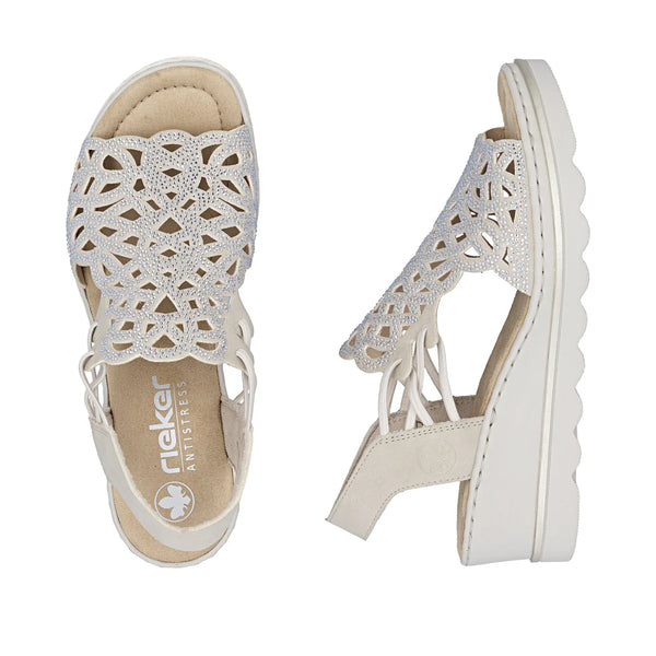 Rieker Beige Wedge Sandal 67465-62