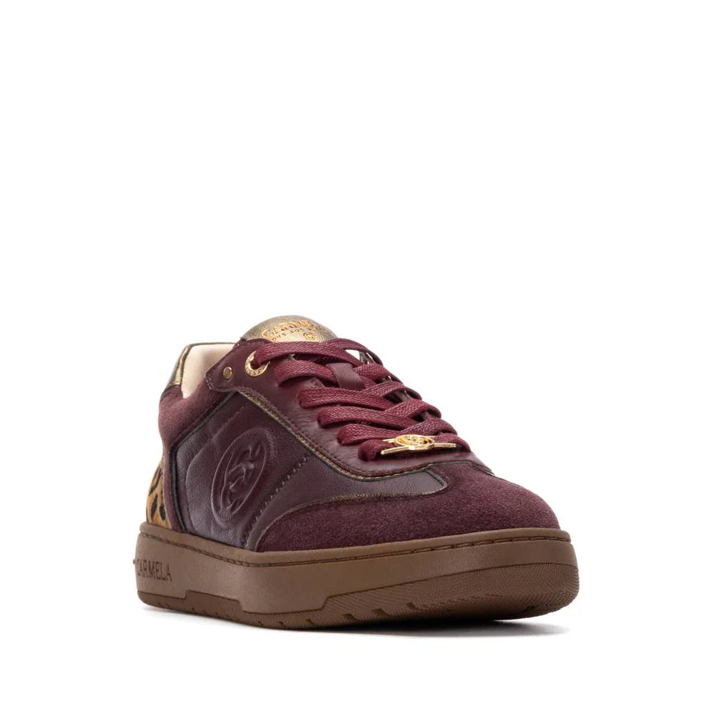 Carmela Burgundy Leather Trainers