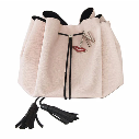 Donna May Blush Pink Large Leather Lay Flat Makeup Bag