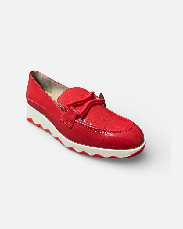 Wonders Red Leather Loafers C-7620