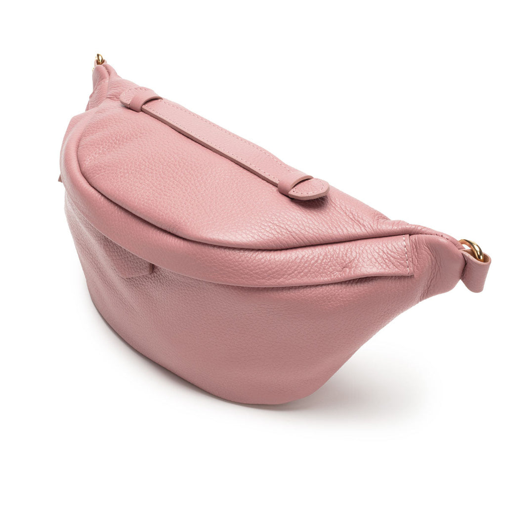 Dusty Rose Arc Leather Sling Handbag