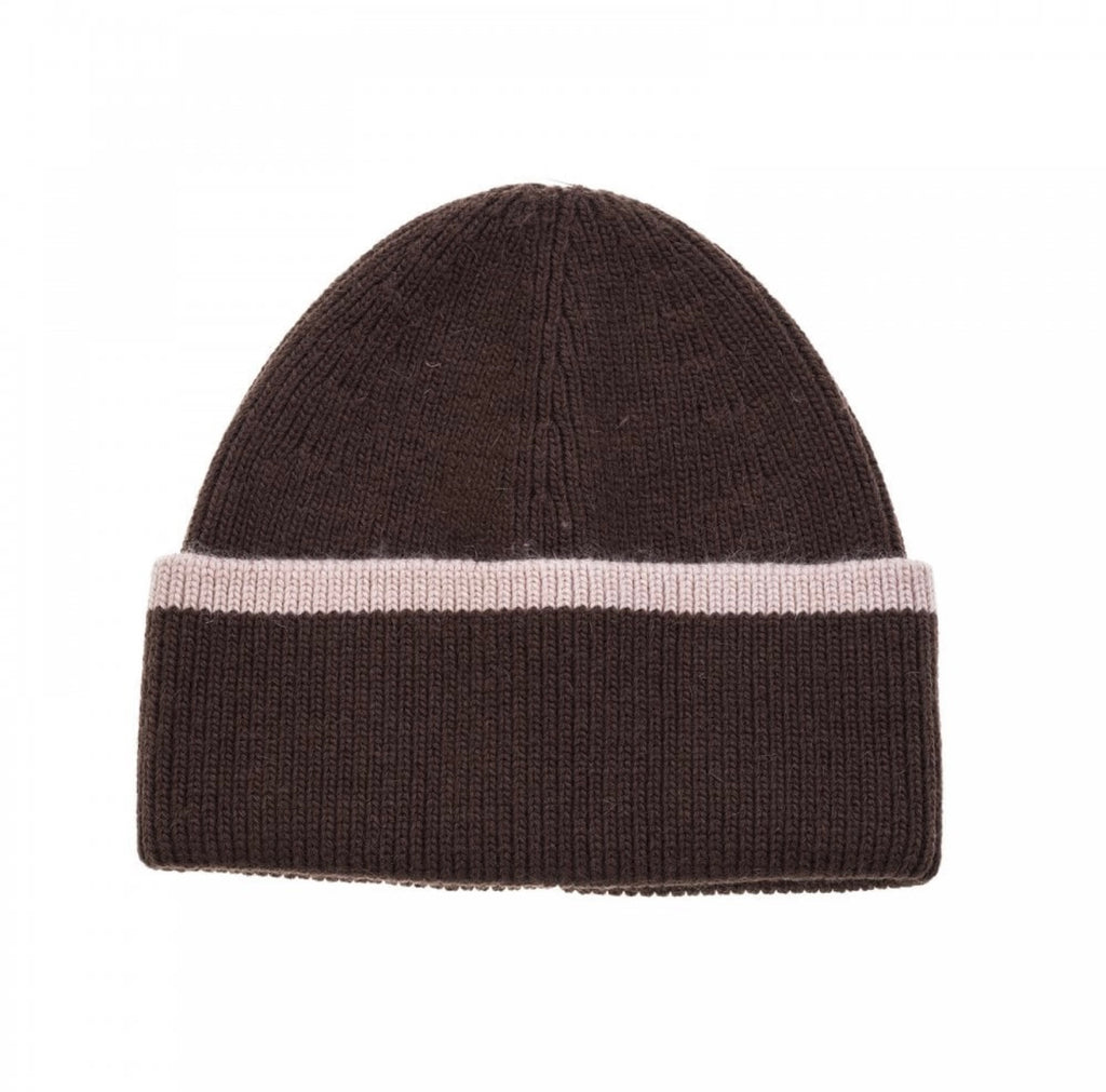 Chocolate & Blush Beanie Hat