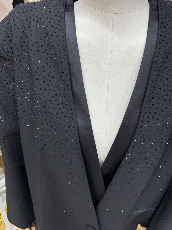 Black Sparkle Double Lapel Tux Blazer