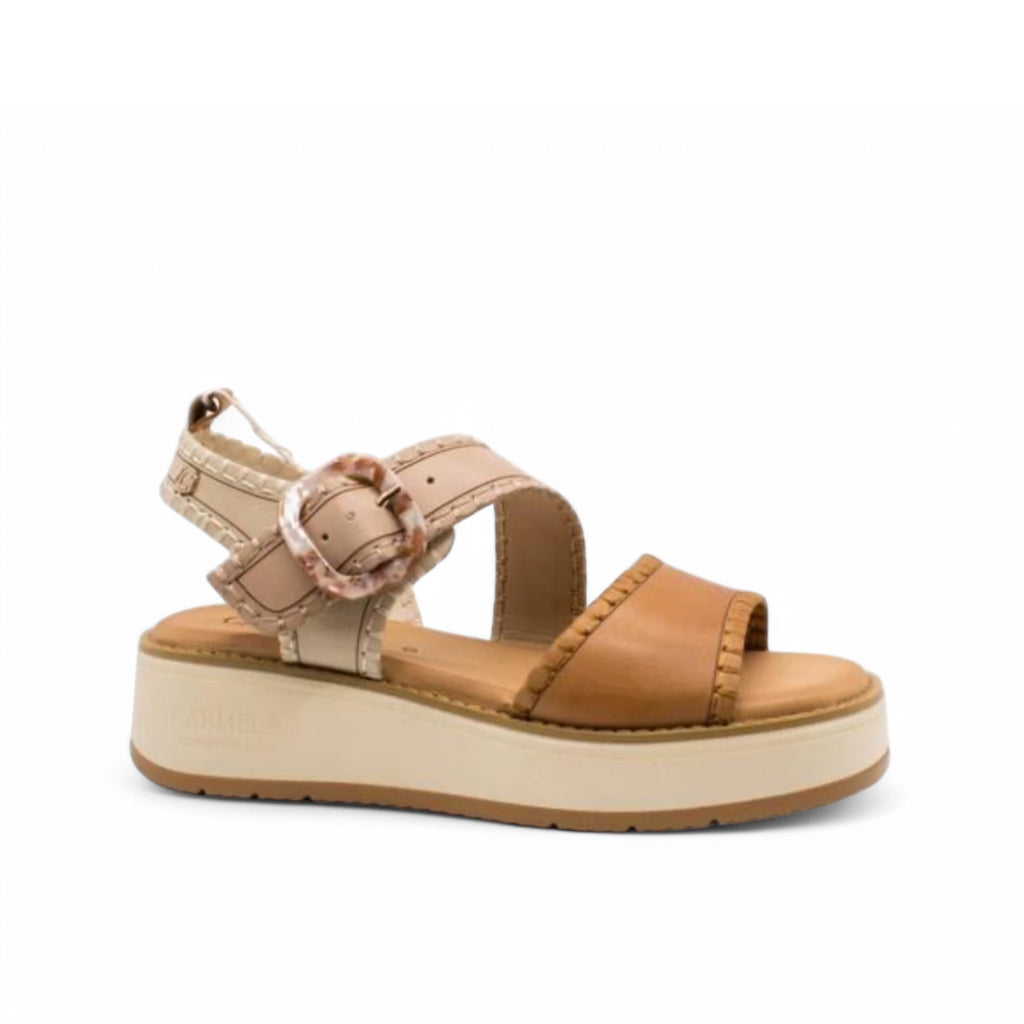 Carmela Camel Leather Sandals