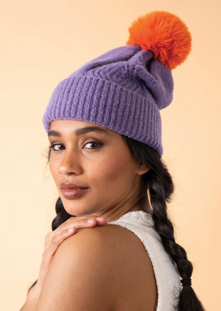 Ingrid Lavender & Tangerine Hat