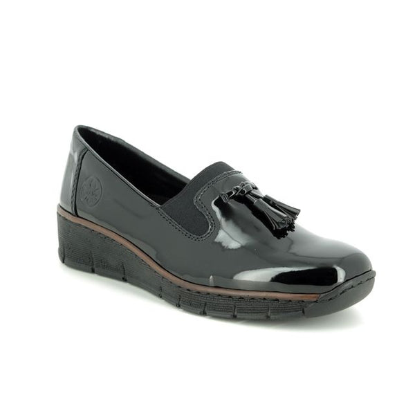 Rieker 53751-00 Black Patent Loafer