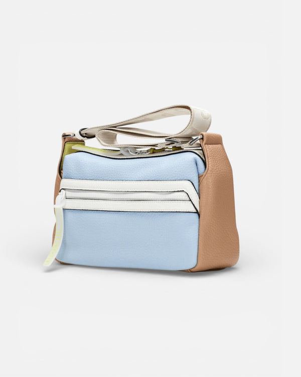 Hispanitas Blue, Cream & Tan Crossbody Bag BV264725
