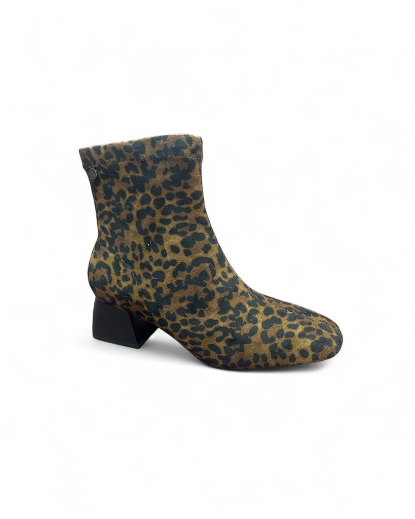 XTI Leopard Block Heel Boots