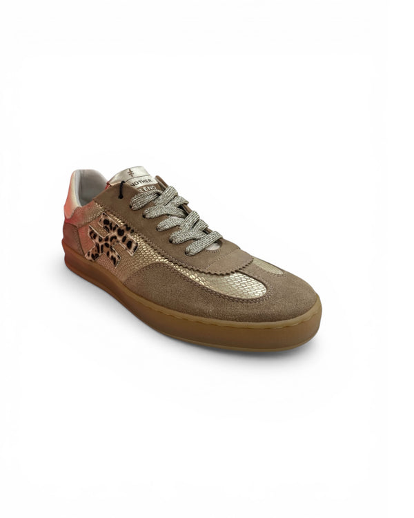 Another Trend Beige, Snake & Animal Gum Sole Trainers