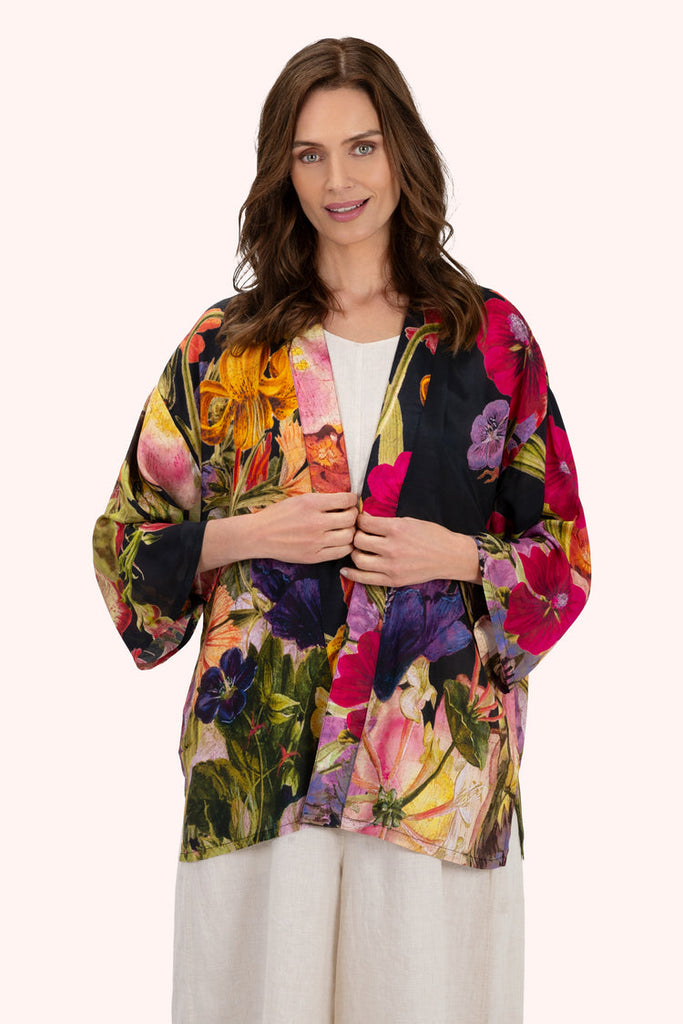 Powder Midnight Posy Florals Kimono Jacket