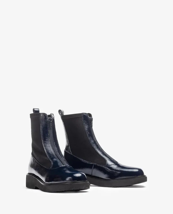 Unisa Foggia Navy Leather Patent Boots