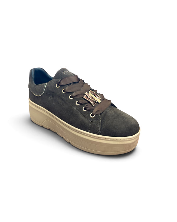 Donna Serena 676132DM Chocolate Brown Suede Flatform Trainer