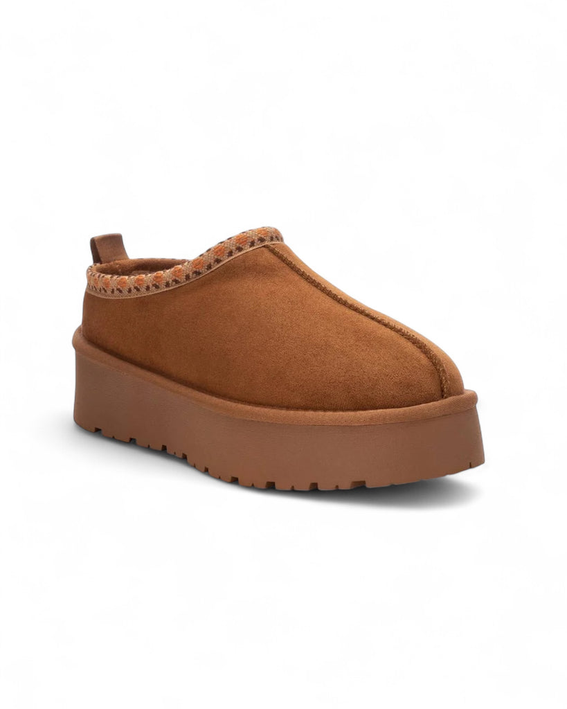 XTI Camel Fur Lined Mules