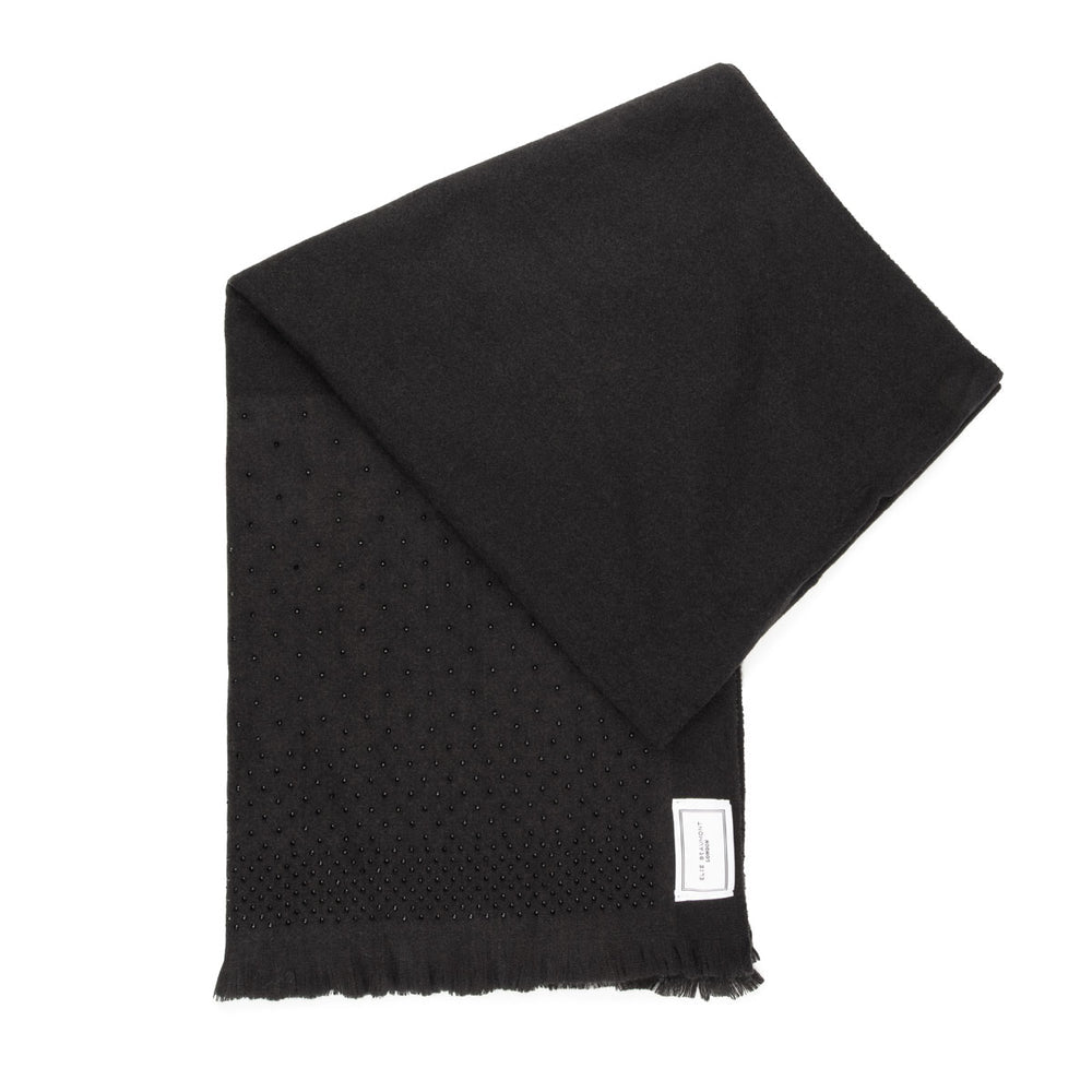 Black Diamante Embellished Luxe Scarf