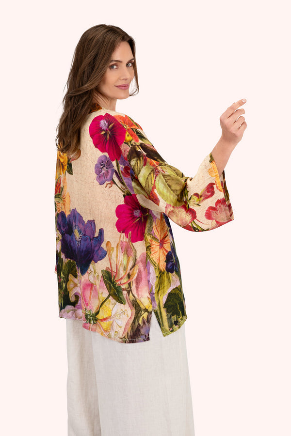 Powder Cream Posy Florals Kimono Jacket