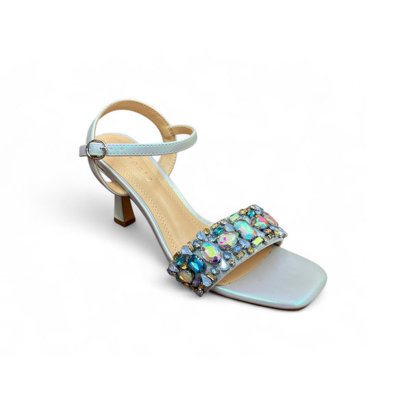 Sorento Glin Sky Blue Gem Heeled Sandals