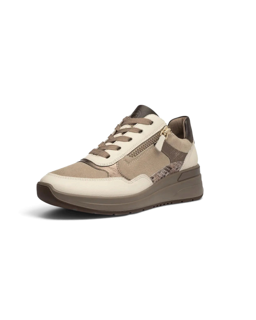 Ara Garda 12-57702-95 Cream, Cashmere, Taupe Wedge Trainers