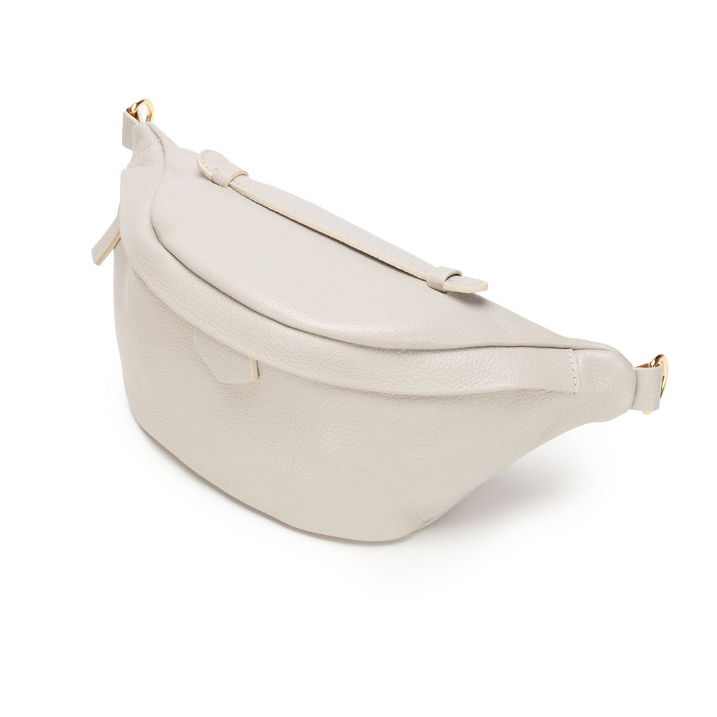 Light Grey Arc Leather Sling Handbag
