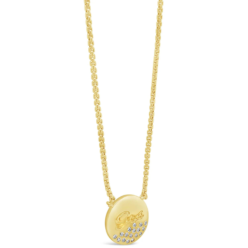 Séala Gold Grá Disc Necklace