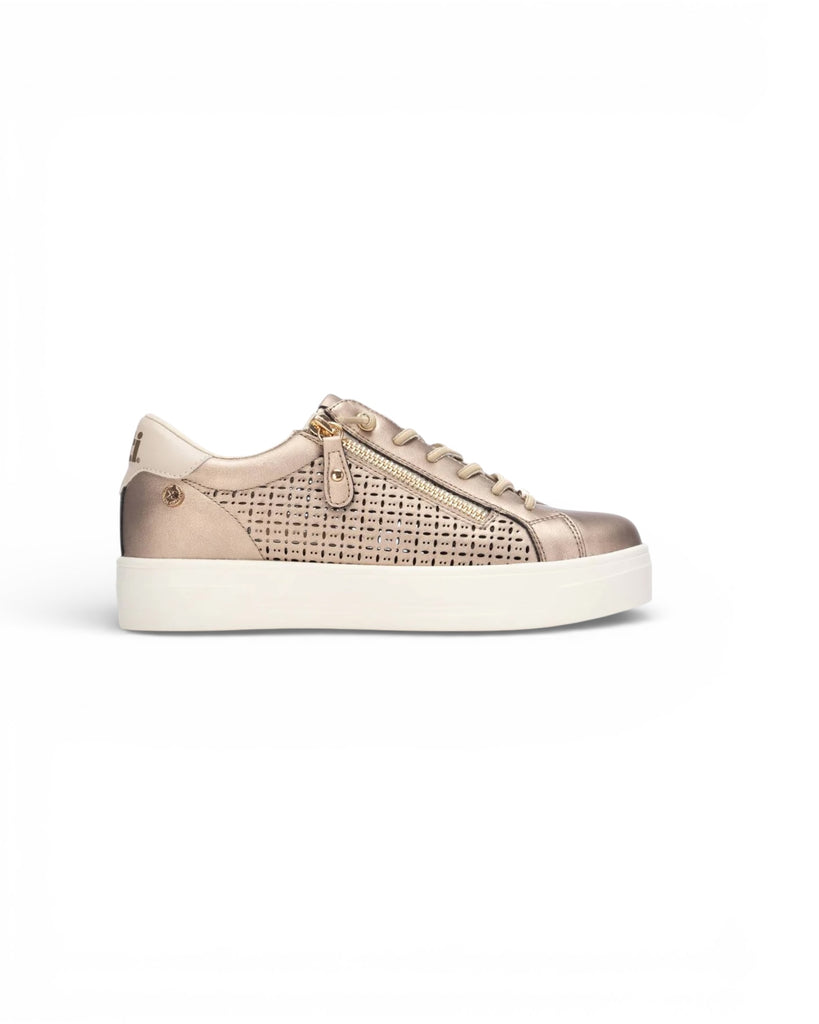 XTI Gold Perforated Design Trainers 145095