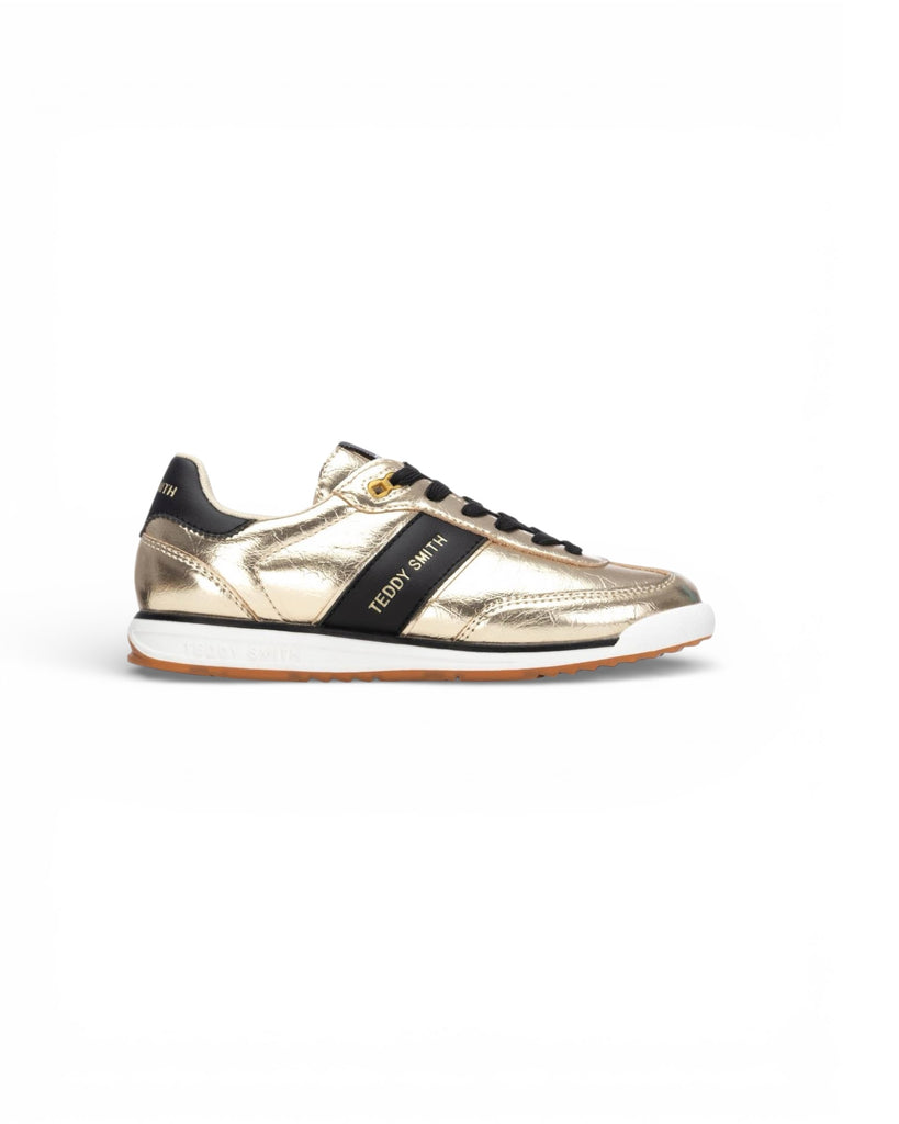 Teddy Smith Gold & Black Gum Sole Trainers 120653