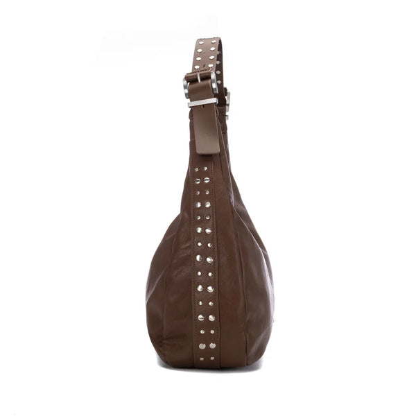 XTI 184671 Brown Handbag with Stud Detail