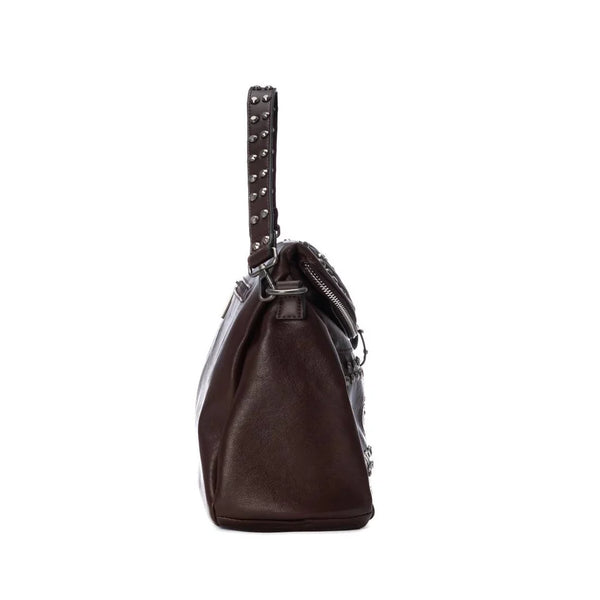 XTI 184676 Brown Studded Handbag