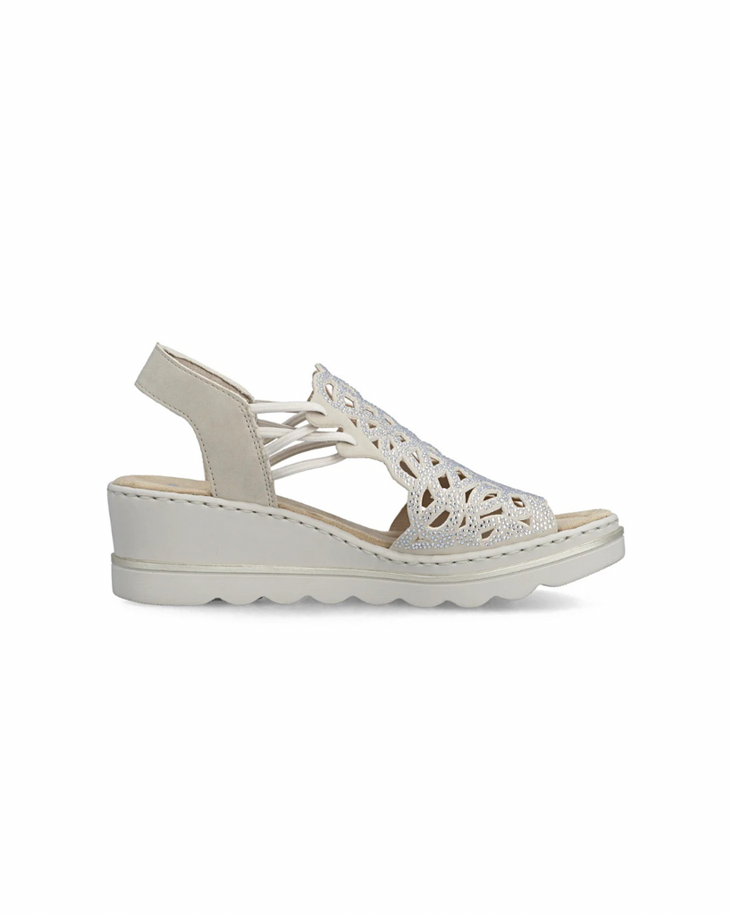 Rieker Beige Wedge Sandal 67465-62