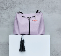 Donna May Lilac Large Leather Lay Flat Makeup Bag