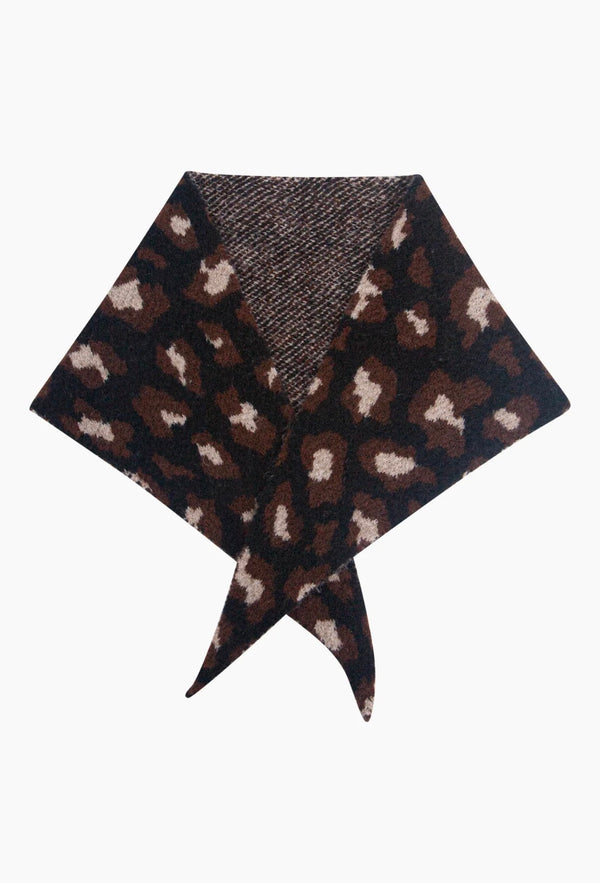Black Leopard Print Triangle Heavyweight Scarf