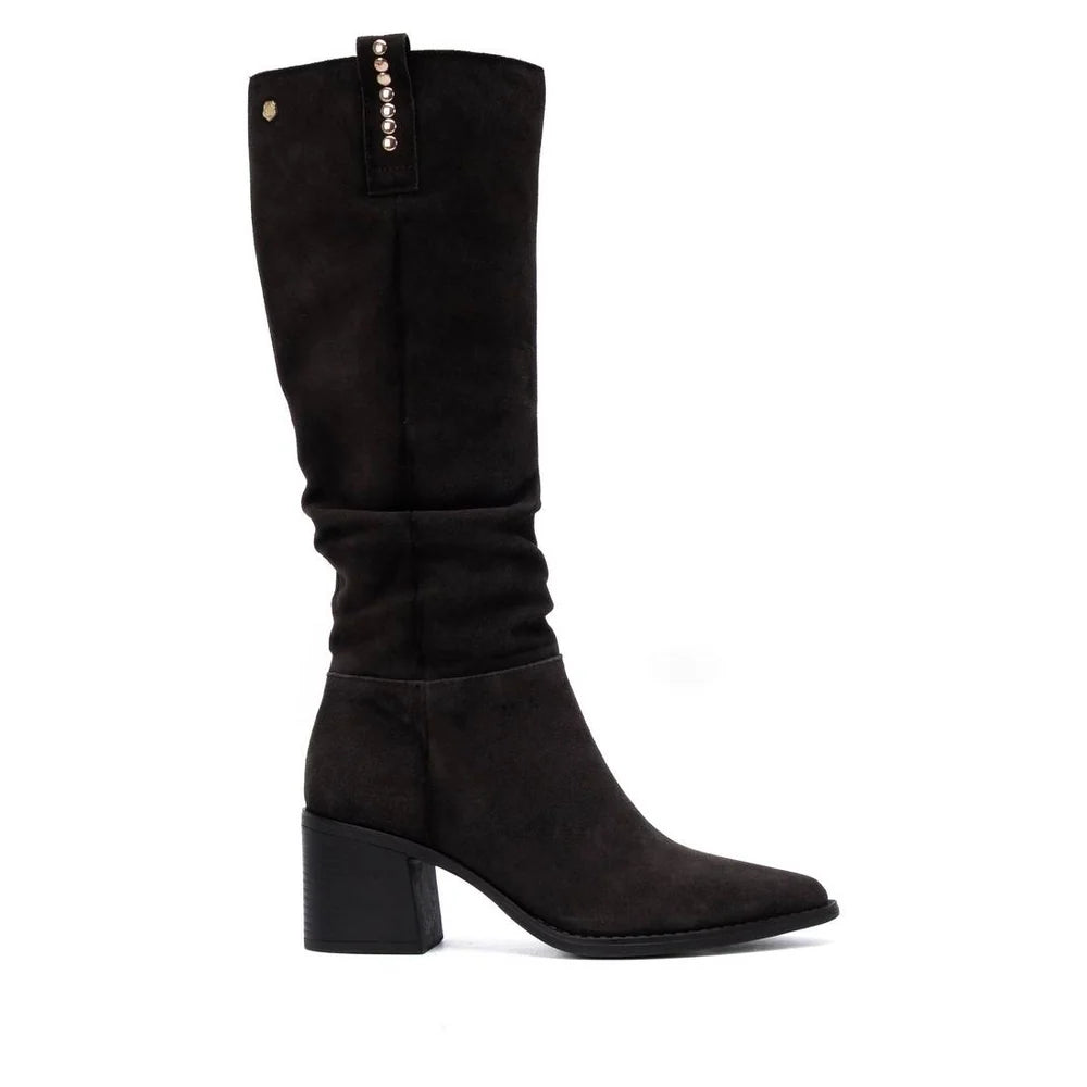 Carmela 164258 Brown Suede Heeled Long Boots