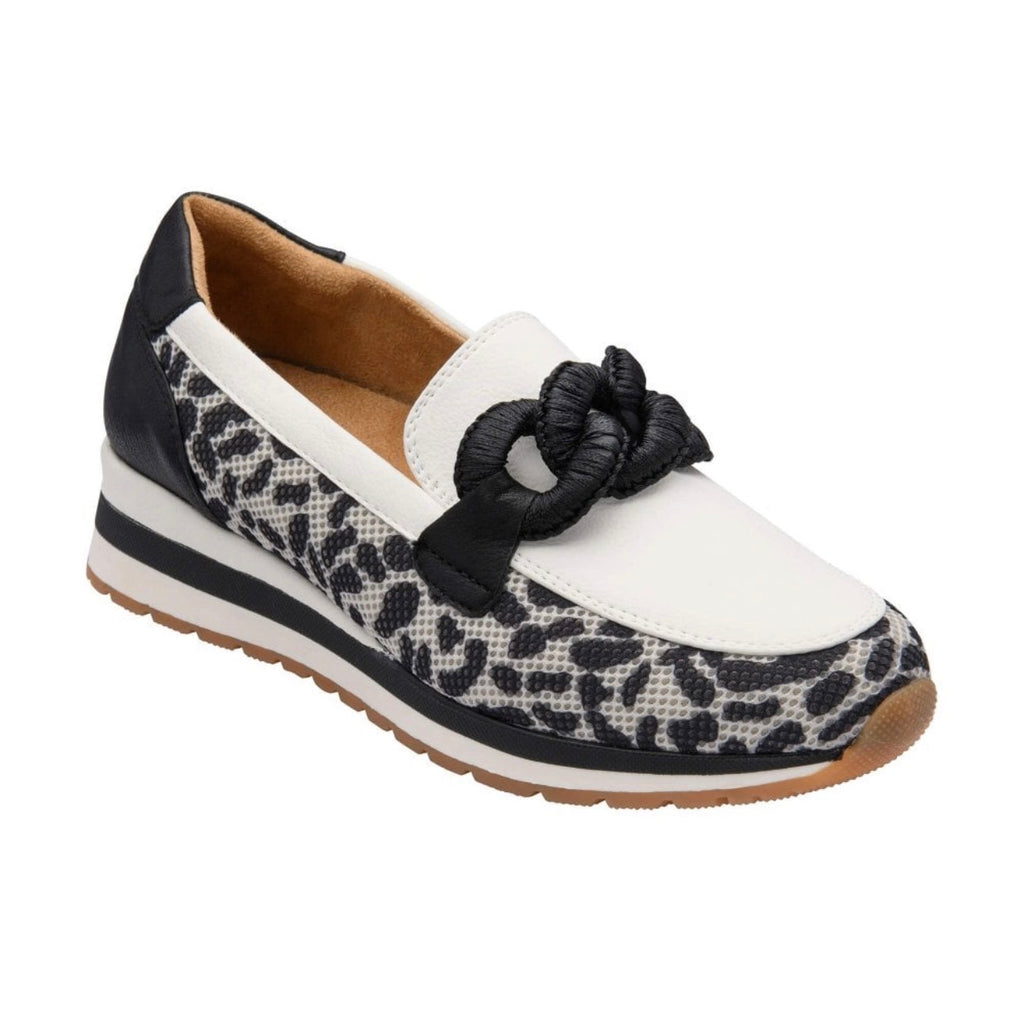 Lorrian Leopard Print White & Black Lotus Loafers
