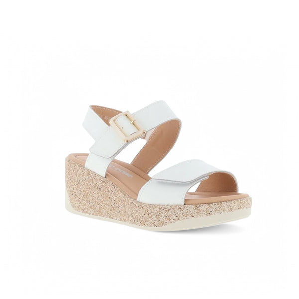 Patrizio Como Rapallo White Wedge Sandals