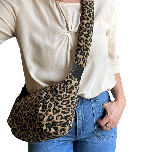 Brixton Small Sand Leopard Print Slingbag
