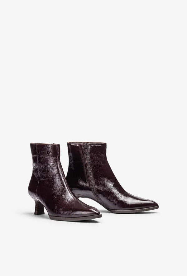 Unisa Lomas Testa Crinkle Patent Leather Ankle Boots
