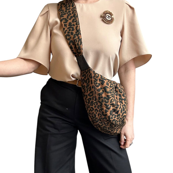 Brixton Large Leopard Print Slingbag