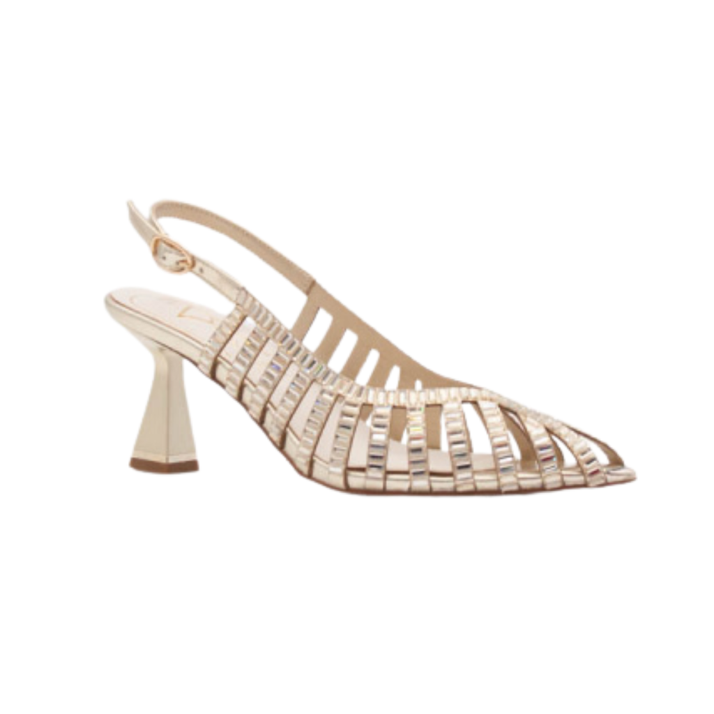 Una Healy Cold Heart Gold Bling Slingback Shoe
