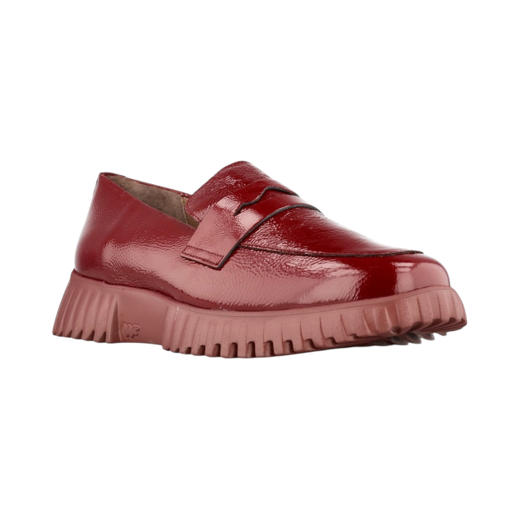 Wonders A-4402 Burgundy Patent Slip-On Loafers