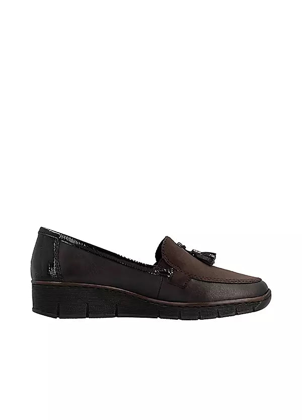 Rieker 53771-25 Brown Suede & Leather Loafer