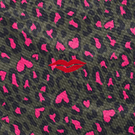 Donna May Khaki & Pink Animal Print Washable Lay Flat Makeup Bag