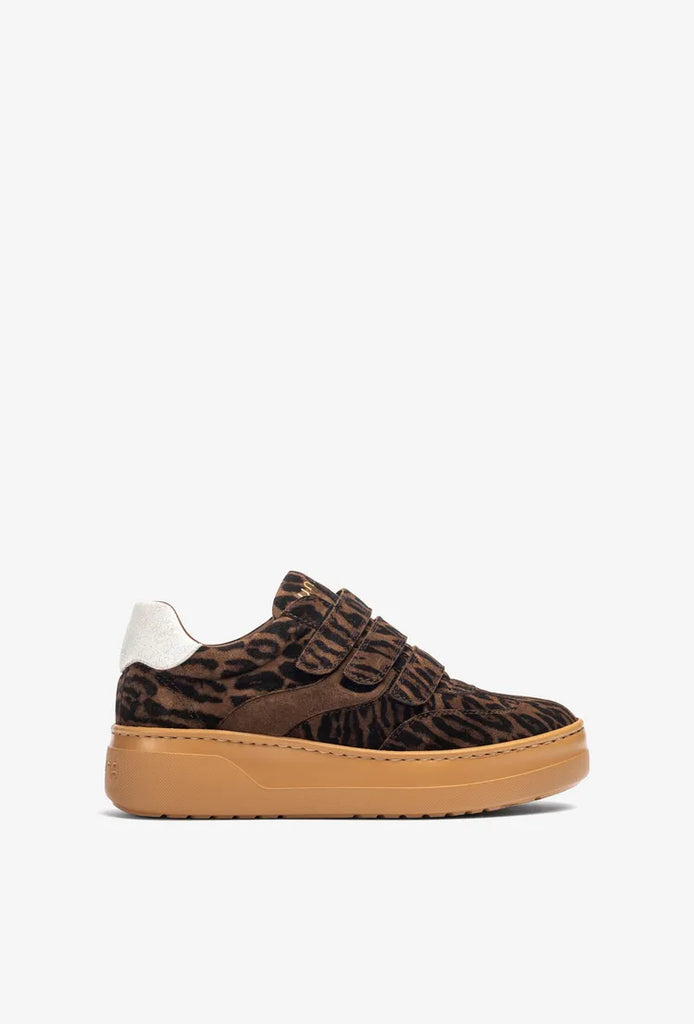 Unisa Leopard Suede Velcro Trainers
