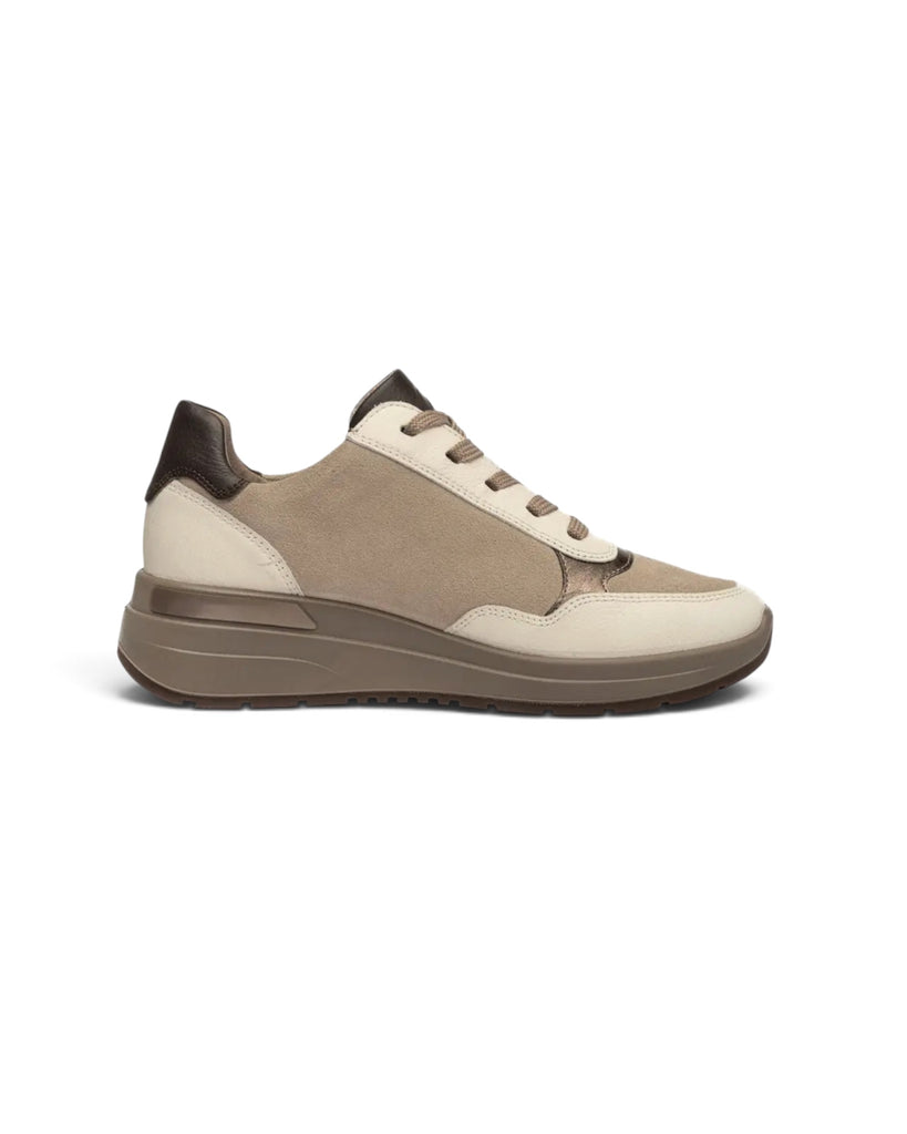 Ara Garda 12-57702-95 Cream, Cashmere, Taupe Wedge Trainers