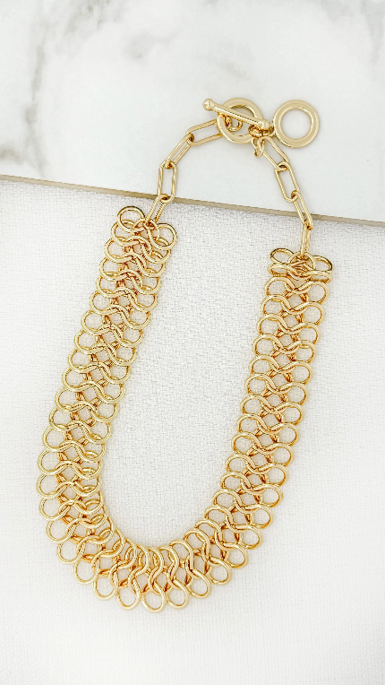 Gold Infinity Link Chunky Necklace