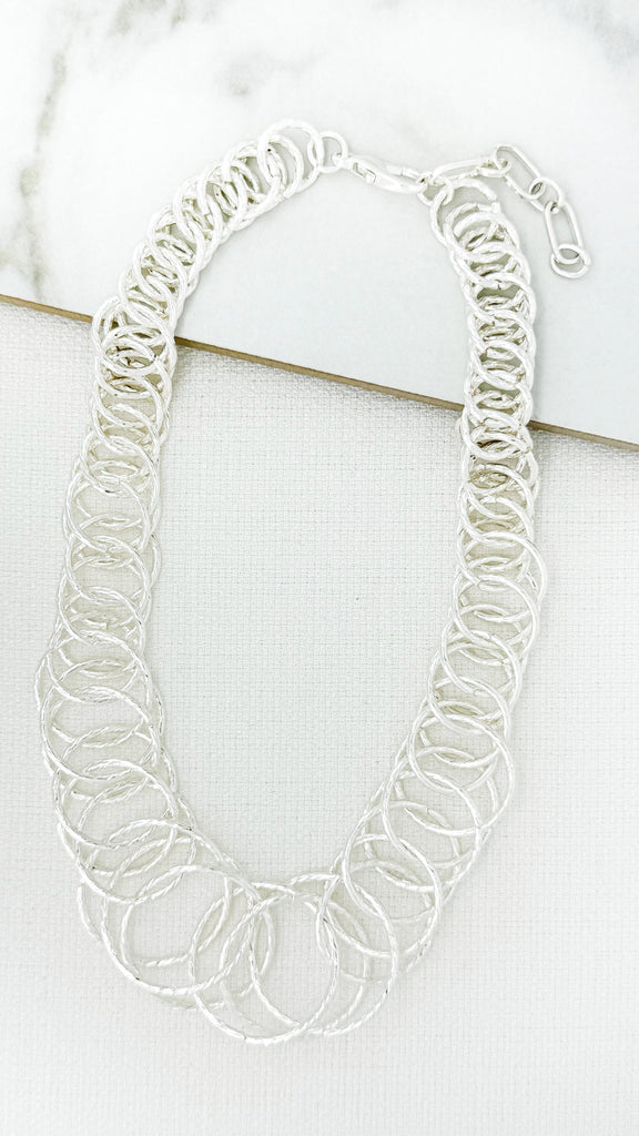 Silver Circles Link Necklace