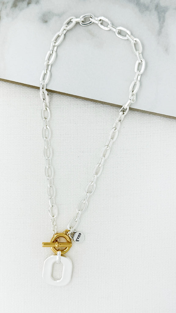 Silver & Gold T Bar Link Chain