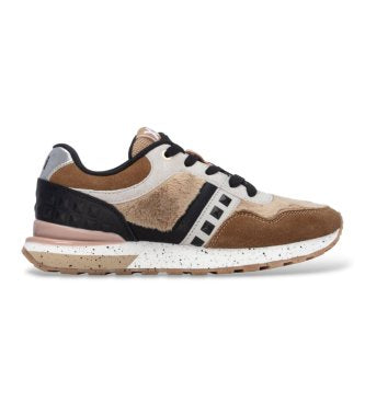 XTI 146110 Beige/Brown & Black Teddy Fur Trainers