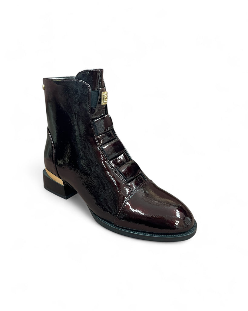 Patrizio Como Lierganes Wine Patent Ankle Boots