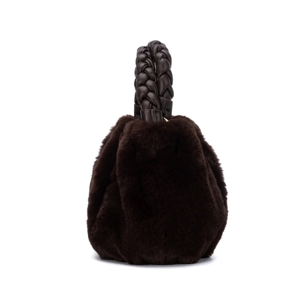 XTI 184718 Brown Faux Fur Handbag